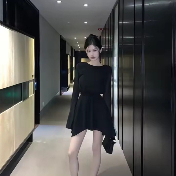 NWT Dolls Kill Black Backless Long Sleeve Carmen Mini Dress Size XL - Sexy Goth - Picture 6 of 15